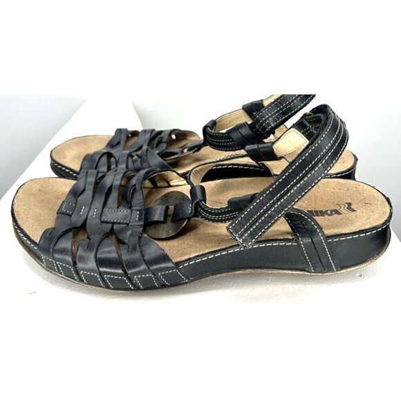 Romika Leather Sandals Slingback Summer Strappy Shoes Black Women Sz 40 US 9/9.5 - Picture 4 of 14